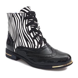 Bota negra Zebra 6722-1 blanco negro 1 Bota negra Zebra 6722-1 blanco negro 1