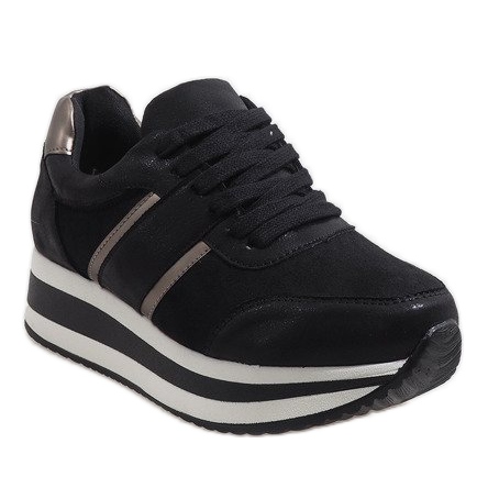 Zapatillas negras en la plataforma 99-09 negro 1 Zapatillas negras en la plataforma 99-09 negro 1