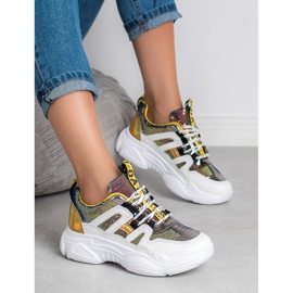 Ax Boxing Zapatillas con lentejuelas gris amarillo 4