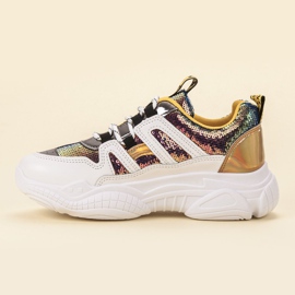 Ax Boxing Zapatillas con lentejuelas gris amarillo 1