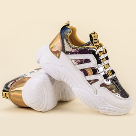 Ax Boxing Zapatillas con lentejuelas gris amarillo 2