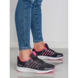 Ax Boxing Zapatos deportivos ligeros negro rosado 1