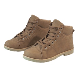 Botas caqui con cordones BK-77 beige 2