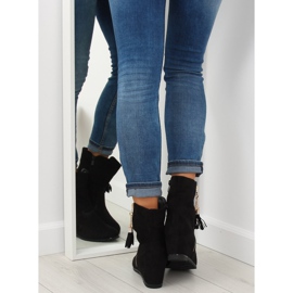 Negro Botas de cuña negras AB02-36 Negro 1