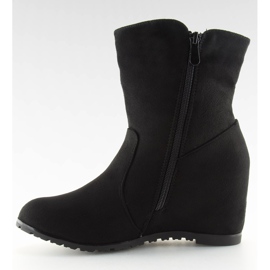 Negro Botas de cuña negras AB02-36 Negro 2