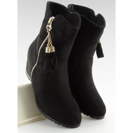 Negro Botas de cuña negras AB02-36 Negro 3