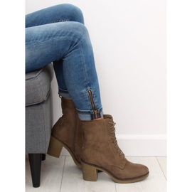 Brown 3638 Tacones altos con cordones caqui marrón 2