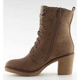 Brown 3638 Tacones altos con cordones caqui marrón 6