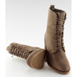 Brown 3638 Tacones altos con cordones caqui marrón 7