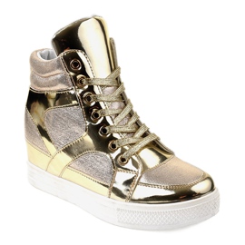Zapatos deportivos lacados en oro calado L641-2 dorado 1 Zapatos deportivos lacados en oro calado L641-2 dorado 1