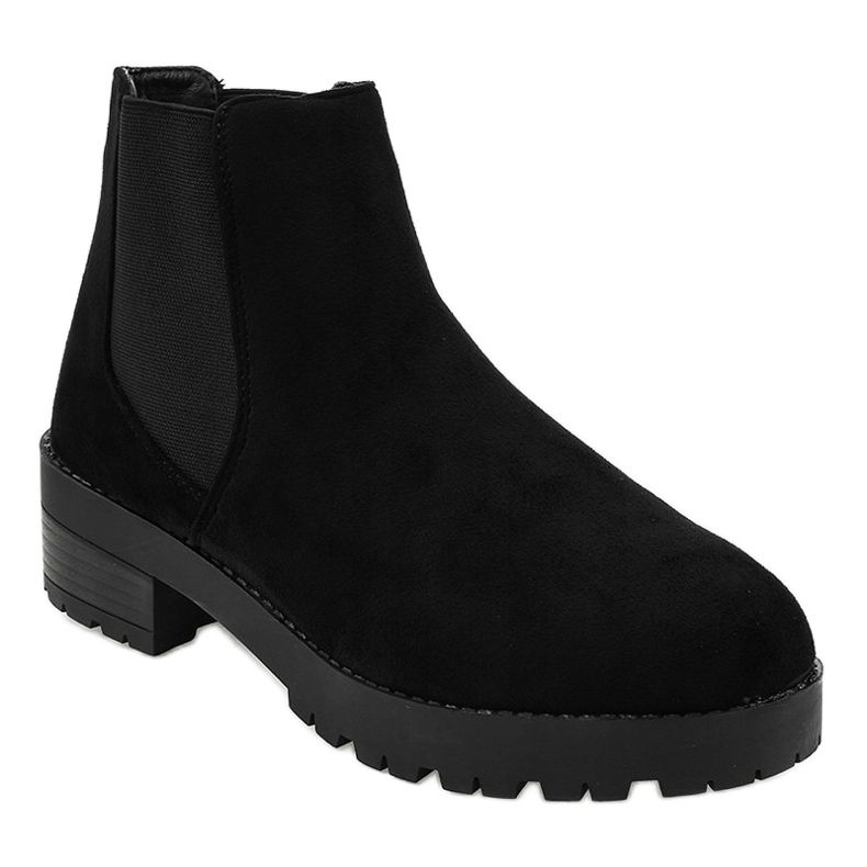 Botines planos ante negro con banda elástica 2017-2 1 Botines planos ante negro con banda elástica 2017-2 1