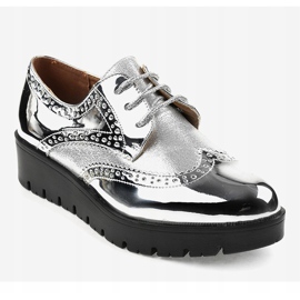 Zapato plateado con cordones TL-60 gris 1