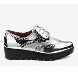 Zapato plateado con cordones TL-60 gris 2 Zapato plateado con cordones TL-60 gris 2