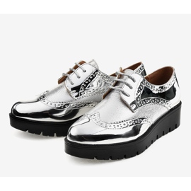 Zapato plateado con cordones TL-60 gris 3
