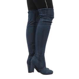 Botas de mezclilla desgastadas azules BH71-HB 3
