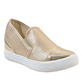 Zapatillas doradas en la cuña DD436-8 dorado 1 Zapatillas doradas en la cuña DD436-8 dorado 1