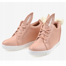 Zapatillas rosas en los conejitos de cuña H6211-11 rosado 3