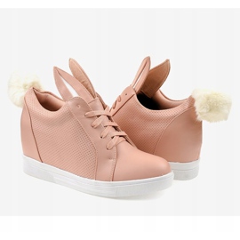 Zapatillas rosas en los conejitos de cuña H6211-11 rosado 4