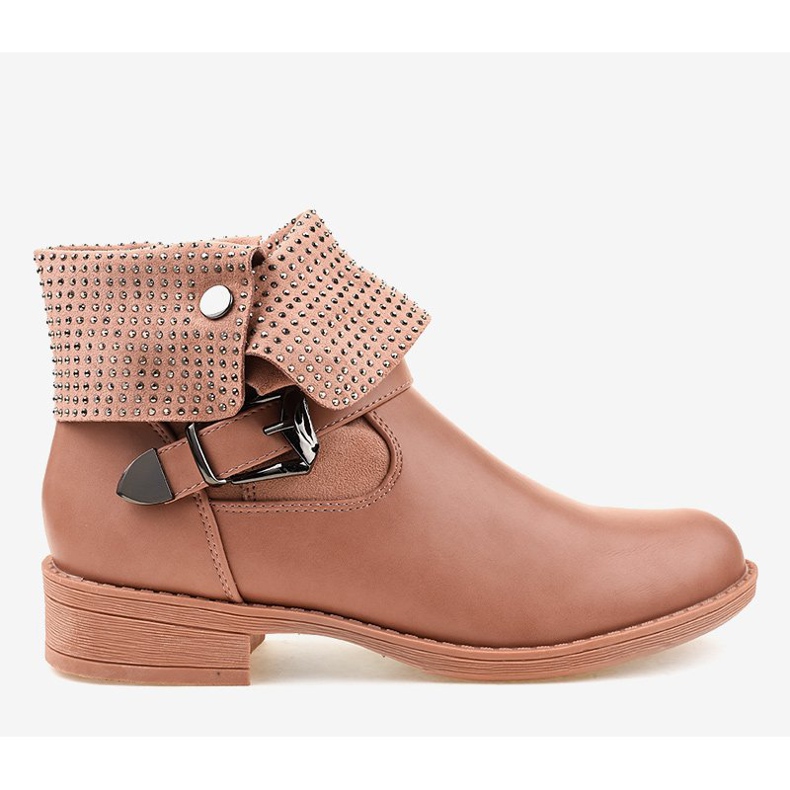 Botas rosas con hebilla y tachuelas GG-43P rosado 2 Botas rosas con hebilla y tachuelas GG-43P rosado 2