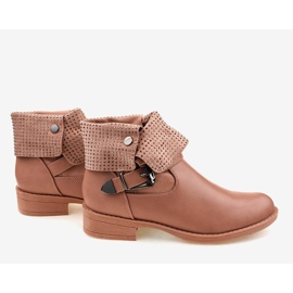 Botas rosas con hebilla y tachuelas GG-43P rosado 3