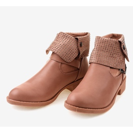 Botas rosas con hebilla y tachuelas GG-43P rosado 4