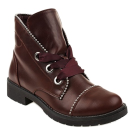 Kayla Shoes Botines granate con cordones 11606-73 rojo 1