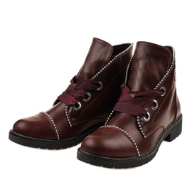 Kayla Shoes Botines granate con cordones 11606-73 rojo 2