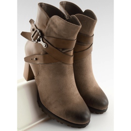 Botas de tacón marrón 8287 Khaki 2