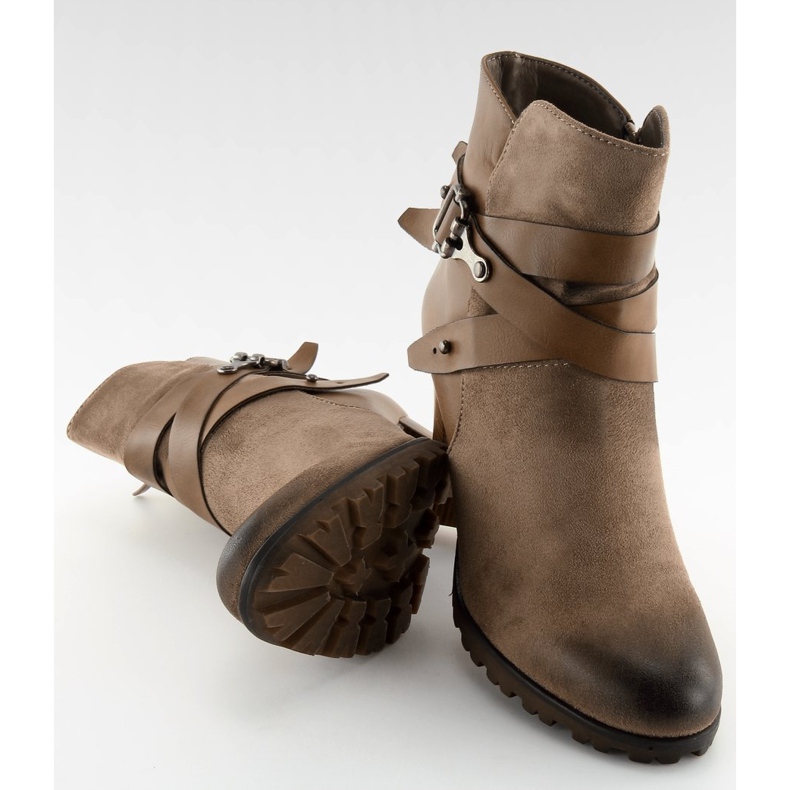 Botas de tacón marrón 8287 Khaki 1