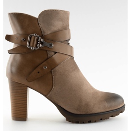 Botas de tacón marrón 8287 Khaki 4