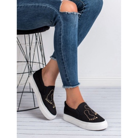 J. Star Slipons con diamantes de imitación negro 5
