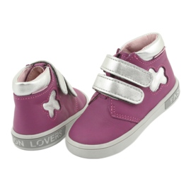 Botines Mazurek Velcro rosa gris 4