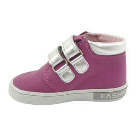 Botines Mazurek Velcro rosa gris 2