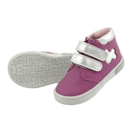 Botines Mazurek Velcro rosa gris 5