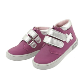 Botines Mazurek Velcro rosa gris 3