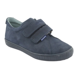 Zapatos de niños de cuero Mazurek para velcro 268 azul marino 1