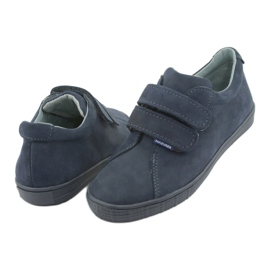 Zapatos de niños de cuero Mazurek para velcro 268 azul marino 4