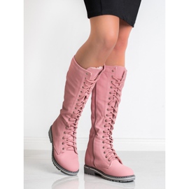 Seastar Botas con cordones de mujer rosado 1