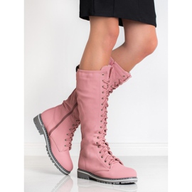 Seastar Botas con cordones de mujer rosado 2