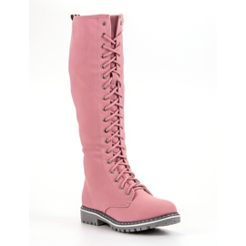 Seastar Botas con cordones de mujer rosado 3