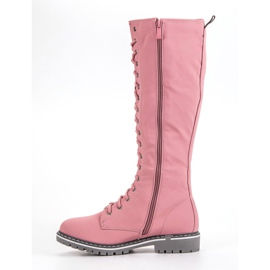 Seastar Botas con cordones de mujer rosado 4