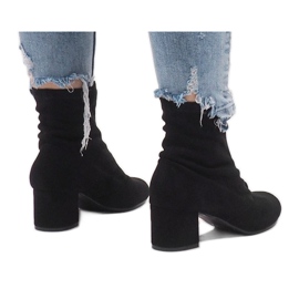 Botas de ante con cremallera FOZ-01 negro 4