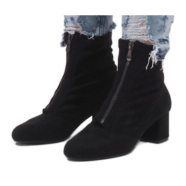 Botas de ante con cremallera FOZ-01 negro 5