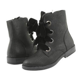 Botas negras con cordones HFN-5505 Black negro 3 Botas negras con cordones HFN-5505 Black negro 3