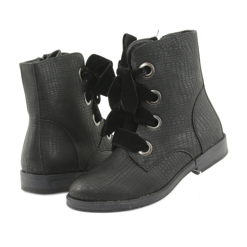 Botas negras con cordones HFN-5505 Black negro 3 Botas negras con cordones HFN-5505 Black negro 3