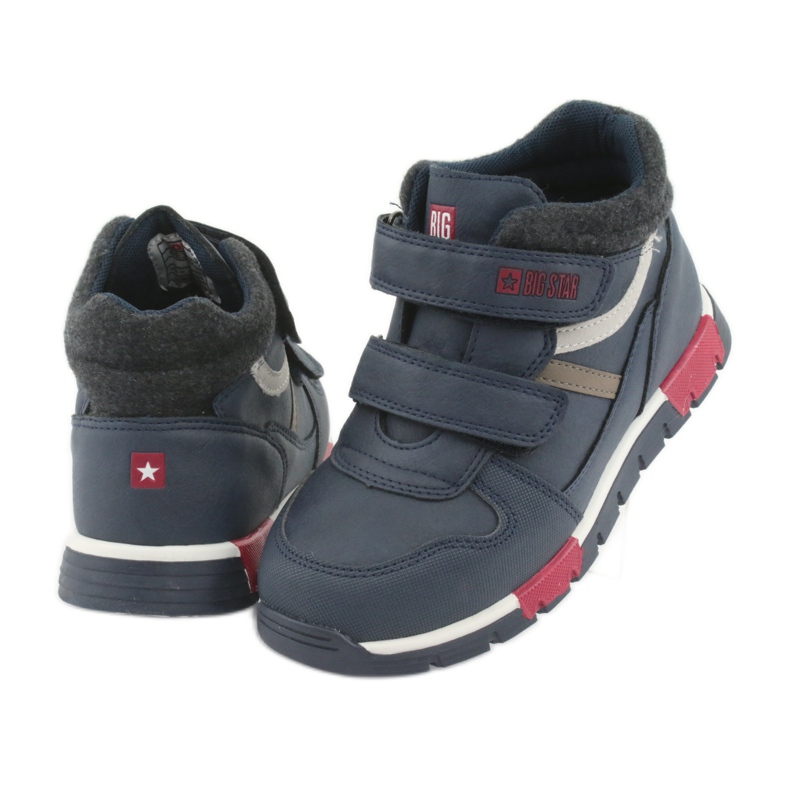 Zapatilla deportiva con velcro Big Star 374065 azul marino blanco rojo 4