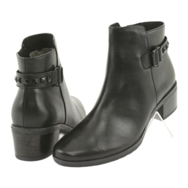 Botas de cuero para mujer Caprice con pernos 25433 negros 3
