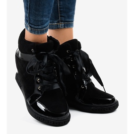 Zapatillas de cuña negras de moda KLS-109-3 negro 2