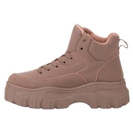 Kylie Zapatos con cordones en la plataforma rosado 3