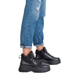 Kylie Zapatos con cordones en la plataforma negro 3